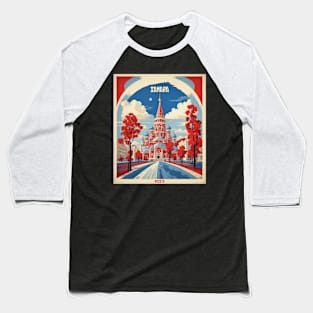 Samara Russia Vintage Tourism Travel Poster Baseball T-Shirt